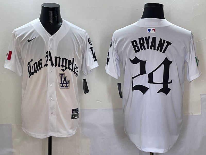 Men Los Angeles Dodgers #24 Bryant White Five generations Joint Name 2025 Nike MLB Jersey style 14->los angeles dodgers->MLB Jersey